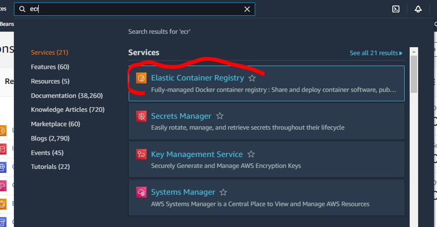 Search for ECR